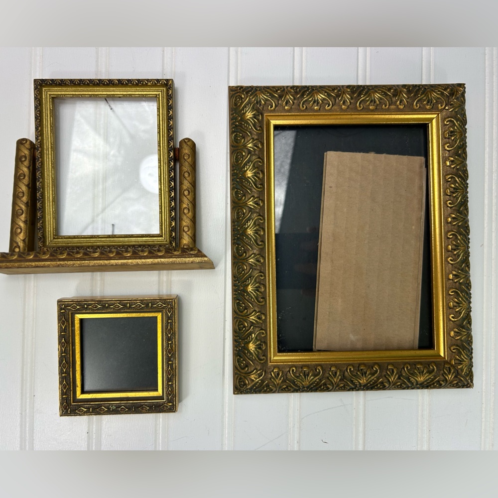 Vintage Frames Gold Picture Frame Gallery Wall French Country Wood Lot of 3
